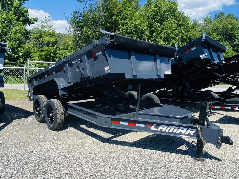 New 2021 Lamar 7ft x 14ft 14k Tandem Axle Low-Pro Bumper Pull Dump w/2ft walls (Lamar Gray) New 2021 Lamar 7ft x 14ft 14k Tandem Axle Low-Pro Bumper Pull Dump w/2ft walls (Lamar Gray)