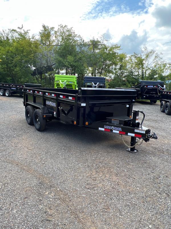 New 2024 Load Trail 7ft x 14ft 14k Tandem Axle Bumper Pull Dump w/2ft walls & Two-Way Spreader Gate (Black) New 2024 Load Trail 7ft x 14ft 14k Tandem Axle Bumper Pull Dump w/2ft walls & Two-Way Spreader Gate (Black)