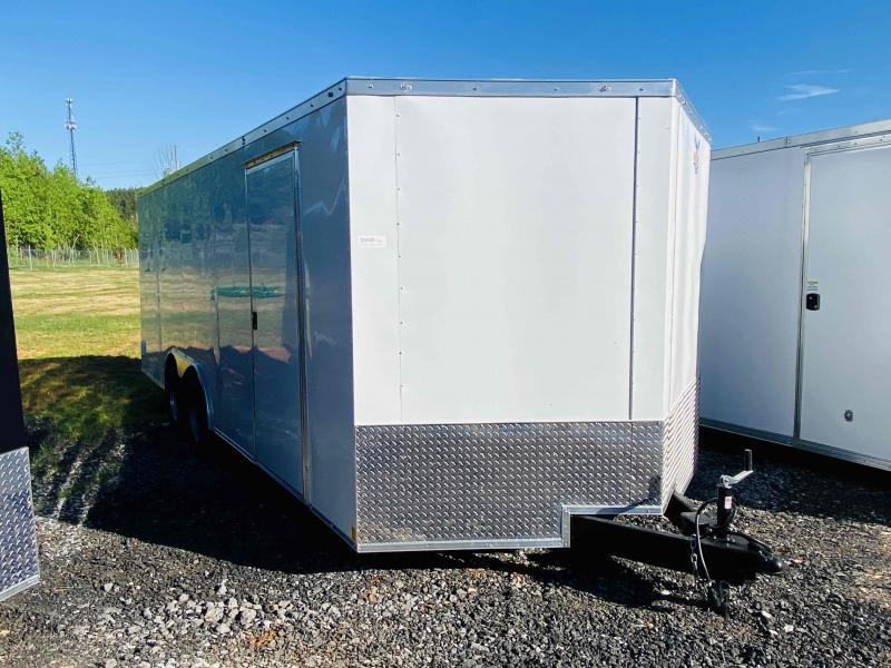 New 2021 Patriot 8.5ft x 20ft 7k Tandem Axle Econo Bumper Pull Enclosed w/6ft walls (White) New 2021 Patriot 8.5ft x 20ft 7k Tandem Axle Econo Bumper Pull Enclosed w/6ft walls (White)