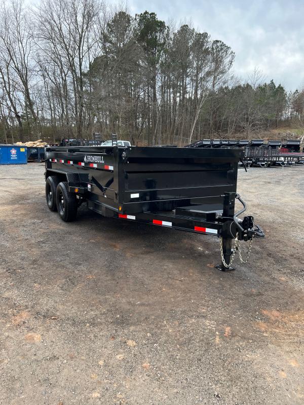 Used 2022 Norstar/Iron Bull 7ft x 14ft 14k Tandem Axle Bumper Pull Dump w/2ft walls & Two-Way Spreader Gate (Black) Used 2022 Norstar/Iron Bull 7ft x 14ft 14k Tandem Axle Bumper Pull Dump w/2ft walls & Two-Way Spreader Gate (Black)