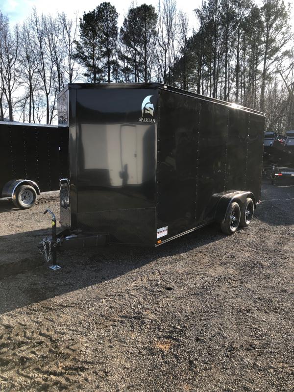 New 2022 Spartan 7ft x 16ft 7k Tandem Axle Bumper Pull Enclosed w/7ft walls (Black w/SBO) New 2022 Spartan 7ft x 16ft 7k Tandem Axle Bumper Pull Enclosed w/7ft walls (Black w/SBO)
