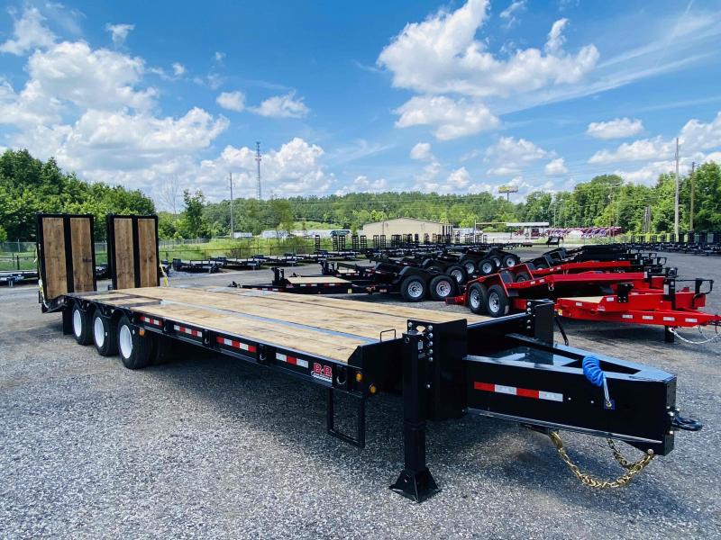 New 2021 Behnke 8.5ft x 33ft 50k Triple Axle Extreme-Duty Bumper Pull Flatbed (Black) New 2021 Behnke 8.5ft x 33ft 50k Triple Axle Extreme-Duty Bumper Pull Flatbed (Black)