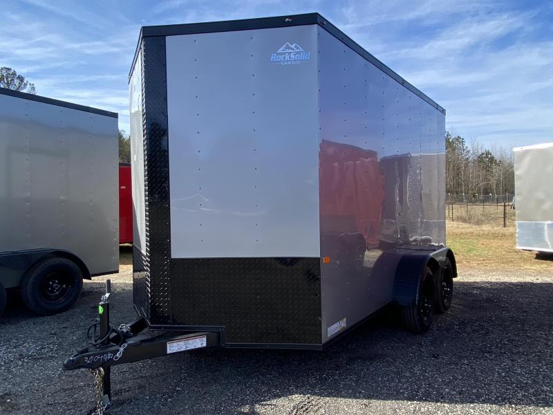 New 2021 Rock Solid 7ft x 12ft 7k Tandem Axle Bumper Pull Enclosed w/7ft walls (Silver Frost w/BO) New 2021 Rock Solid 7ft x 12ft 7k Tandem Axle Bumper Pull Enclosed w/7ft walls (Silver Frost w/BO)