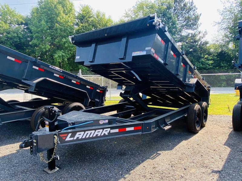 New 2021 Iron Bull 7ft x 14ft 14k Tandem Axle Bumper Pull Dump w/2ft walls (Black) Near Me