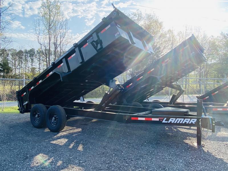 New 2021 Lamar 7ft x 16ft 14k Tandem Axle Low-Pro Bumper Pull Dump w/2ft walls (Black) New 2021 Lamar 7ft x 16ft 14k Tandem Axle Low-Pro Bumper Pull Dump w/2ft walls (Black)