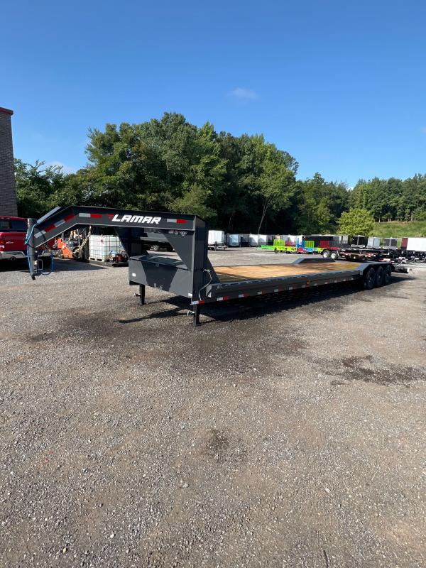 New 2023 Lamar 8.5ft x 40ft 21k Triple Axle Gooseneck Car/Equipment