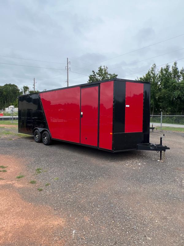 New 2022 Rock Solid 8.5ft x 24ft 10k Tandem Axle Bumper Pull Enclosed w/7ft walls & Full Width Ramp Door w/Spring Assist (Red w/SBO) New 2022 Rock Solid 8.5ft x 24ft 10k Tandem Axle Bumper Pull Enclosed w/7ft walls & Full Width Ramp Door w/Spring Assist (Red w/SBO)