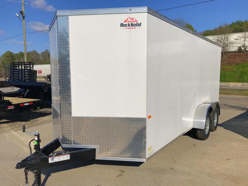 New 2021 Rock Solid 7ft x 16ft 7k Tandem Axle Bumper Pull Enclosed w/6ft walls (White) New 2021 Rock Solid 7ft x 16ft 7k Tandem Axle Bumper Pull Enclosed w/6ft walls (White)