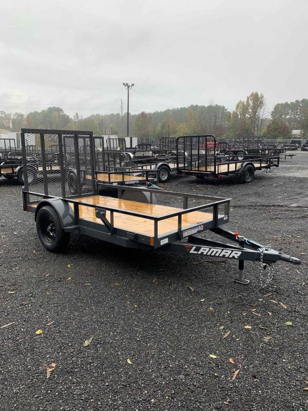 New 2021 Lamar 5ft x 10ft 3.5k Single Axle Bumper Pull Utility w/1ft walls (Lamar Gray) New 2021 Lamar 5ft x 10ft 3.5k Single Axle Bumper Pull Utility w/1ft walls (Lamar Gray)