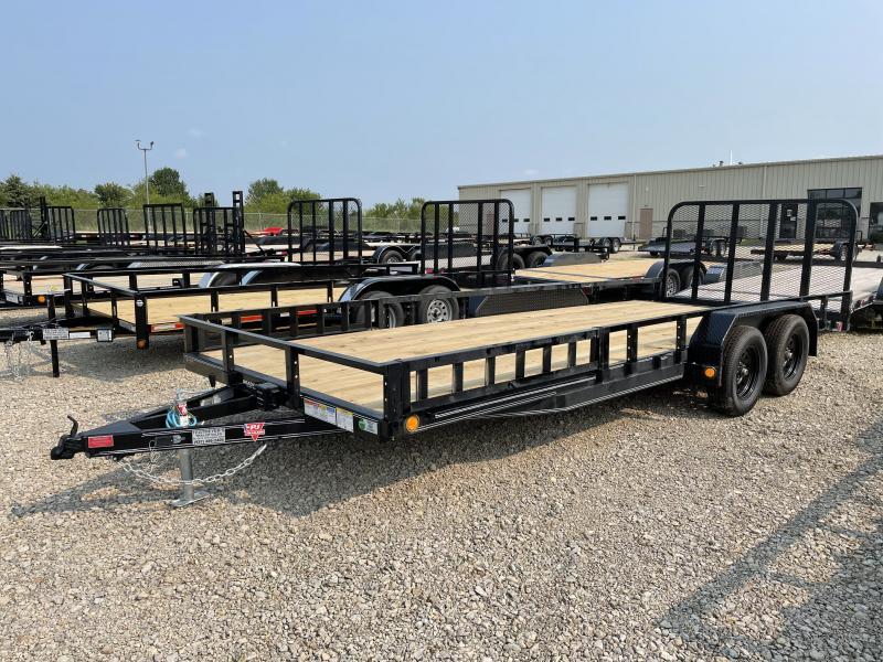PJ Trailers 7' x 20' Utility Trailer w/ Gate -Side Ramps PJ Trailers 7' x 20' Utility Trailer w/ Gate -Side Ramps