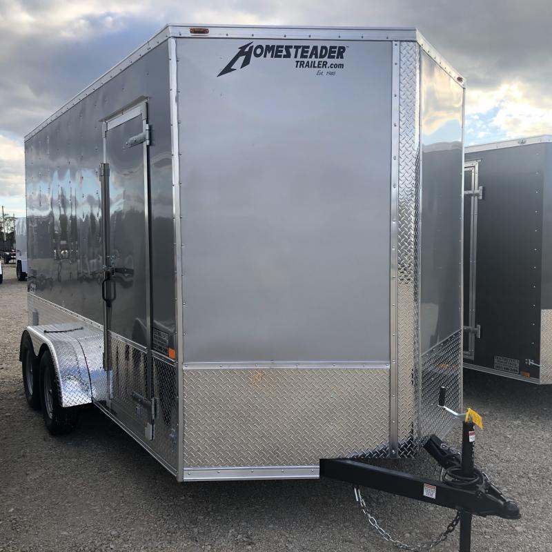 Homesteader Trailers 7x14 Enclosed Trailer w/ Ramp Door - Side Wall Vents - D Rings - Side Door Homesteader Trailers 7x14 Enclosed Trailer w/ Ramp Door - Side Wall Vents - D Rings - Side Door