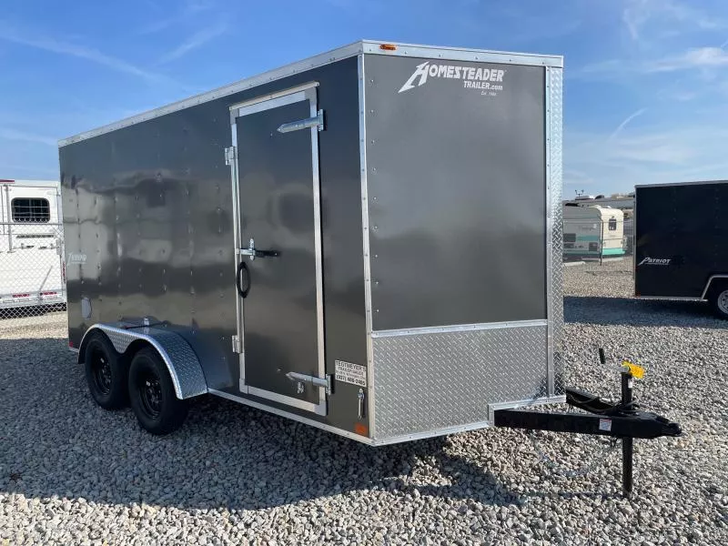 Homesteader 7x14 TA-7 Enclosed Trailer w/ Ramp Door - Side Wall Vents - D Rings - Side Door