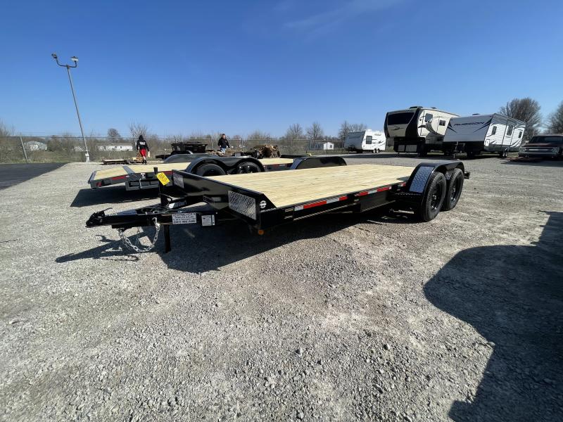 7x18 Car Hauler Tandem Axle w/ Ramps PJ Trailers in OH Flatbed