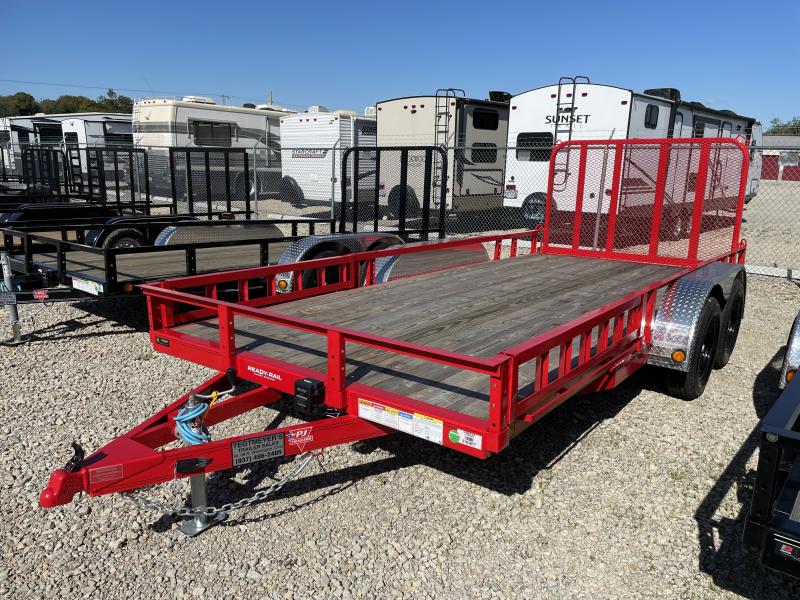 PJ Trailers 7' x 16' Utility Trailer w/ Gate -Side Ramps PJ Trailers 7' x 16' Utility Trailer w/ Gate -Side Ramps