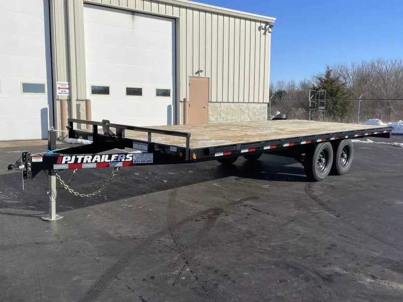 PJ Trailers 22' Deckover Flatbed Trailer w/ Ramps