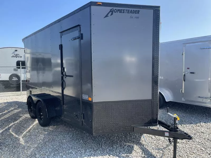 Homesteader Trailers 7x14 Enclosed Trailer w/ Ramp Door - Side Wall Vents - D Rings - Side Door
