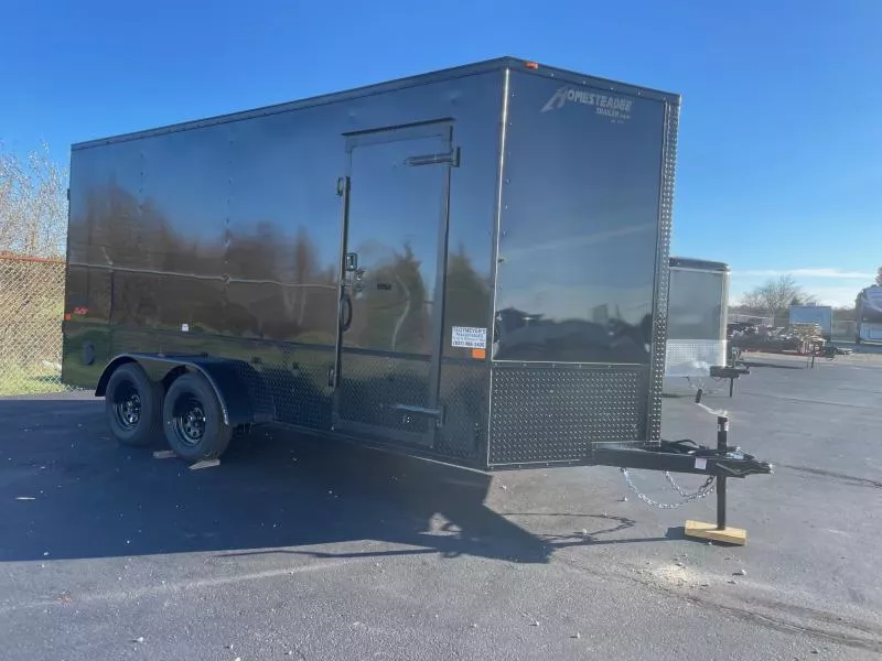 Homesteader 7x16 Enclosed Blackout Trailer with Ramp Door