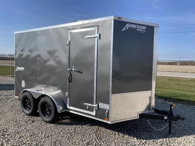 Homesteader 7x12 TA-7 Enclosed Trailer w/ Ramp Door - Side Wall Vents - D Rings - Side Door