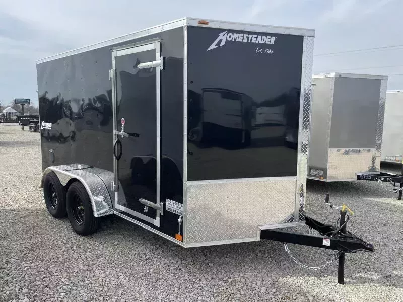 Homesteader 7x14 TA-7 Enclosed Trailer w/ Ramp Door - Side Wall Vents - D Rings - Side Door