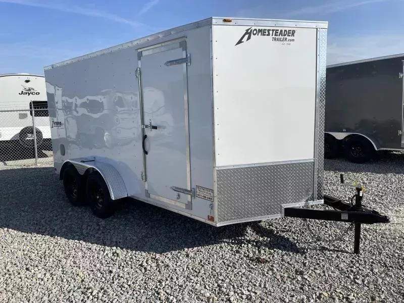 Homesteader 7x14 TA-7 Enclosed Trailer w/ Ramp Door - Side Wall Vents - D Rings - Side Door
