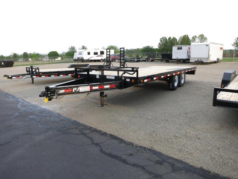 PJ Trailers 20' Deckover Flatbed Trailer w/ Ramps PJ Trailers 20' Deckover Flatbed Trailer w/ Ramps