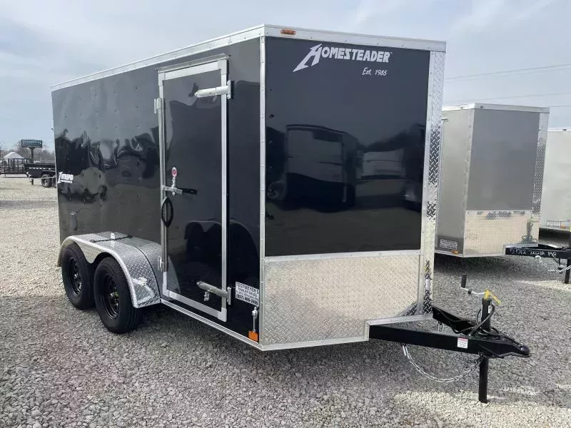 Homesteader 7x12 TA-7 Enclosed Trailer w/ Ramp Door - Side Wall Vents - D Rings - Side Door