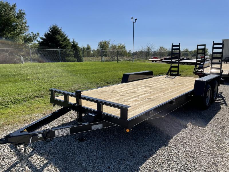 20' Wood Floor Flatbed Trailers w/ ramps - 9990 GVW - BRAKE 20' Wood Floor Flatbed Trailers w/ ramps - 9990 GVW - BRAKE