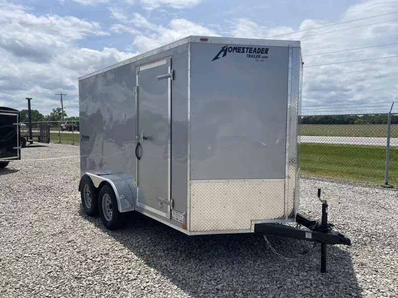 Homesteader 7x14 TA-7 Enclosed Trailer w/ Ramp Door - Side Wall Vents - D Rings - Side Door