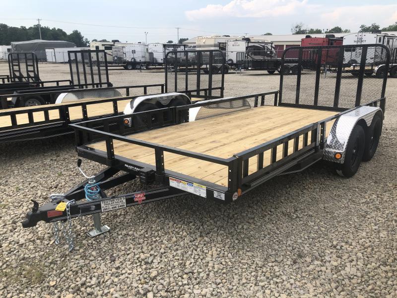 PJ Trailers 7' x 16' Utility Trailer w/ Gate -Side Ramps PJ Trailers 7' x 16' Utility Trailer w/ Gate -Side Ramps