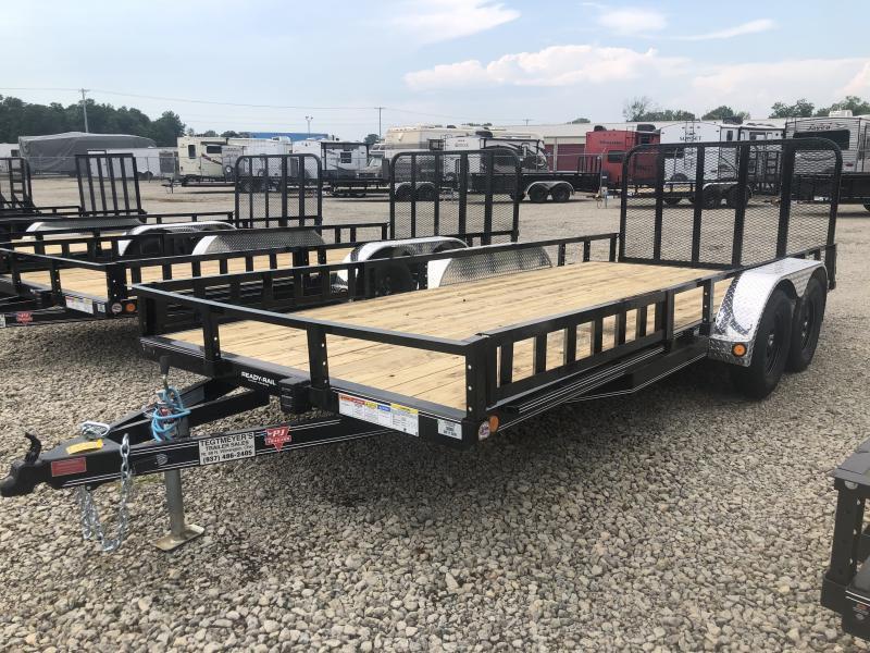 PJ Trailers 7' x 18' Utility Trailer w/ Gate -Side Ramps PJ Trailers 7' x 18' Utility Trailer w/ Gate -Side Ramps