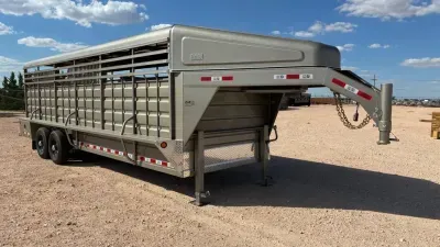2027 GR Trailers 6'8'' X 24' 14K GOOSENECK STOCK TRAILER