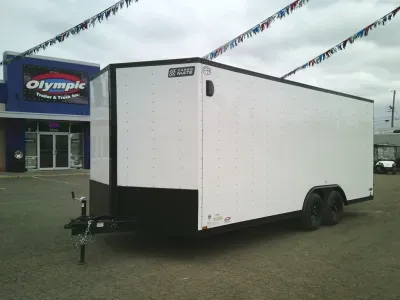 2027 Cargo Mate EHW8.520TA2 E-Series 8.5x20 With 6" Extra Height / D-Rings / Pure Black Pkg / Ramp D