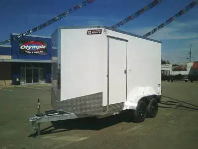 2027 Cargo Mate EHWA712TA2 E-Series 7x12 7K Wedge With 12" Extra Height / UTV Premium Package / Ramp