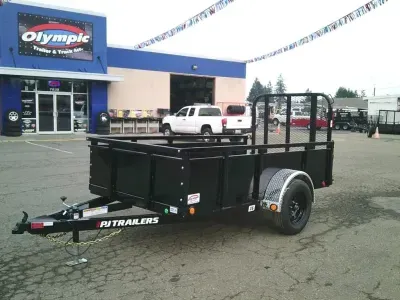 2027 PJ Trailers U610 5x10 Utility With Solid Metal Sides / Fold In Gate