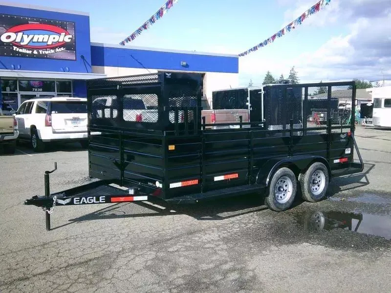 2026 Eagle Trailer EUCLP714TA2 7X14 7K With Landscape Package / 5' Spring Assisted Gate / Spare T