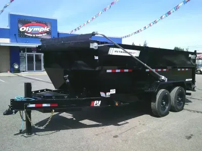 2027 PJ Trailers DT16 PRO-LIFT 7X16 15.4K Telescopic Dump Tarp Kit Ramps Spreader Gate