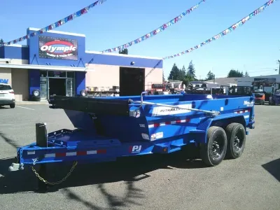2027 PJ Trailers DT14 PRO-LIFT 7X14 15.4K Telescopic Dump Swing Arm Tarp Kit Ramps Spreader Gate Voy