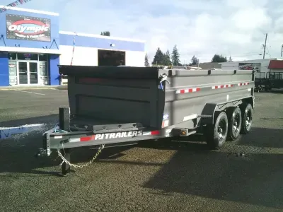 2027 PJ Trailers DM162 7X16 21K Tarp Kit Ramps Spreader Gate