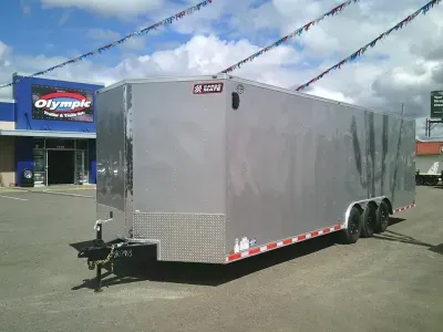 2027 Cargo Mate EHW8.528TTA3 E-Series 8.5x28 15.6K 6" Extra Height / D-Rings / Ramp