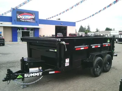 2027 Summit CD612TA5RS Cascade 6x12 14K Dump Tarp Kit Ramps Spreader Gate Scissor Lift