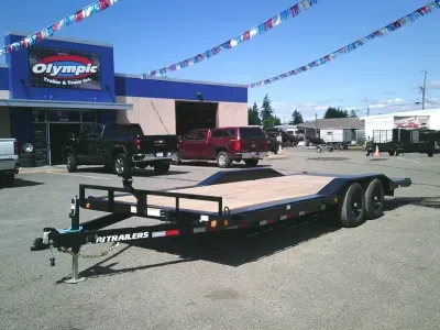 2027 PJ Trailers B520 8.5x20 10K Channel Buggy Hauler Straight Deck Drive Over Fenders Slide In Ramp