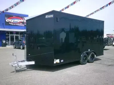 2027 Cargo Mate EHWA8.516TA2 Aluminum E-Series 8.5x16 7K With 6" Extra Height / D-Rings / Ramp Door