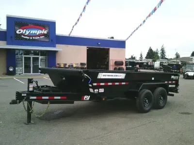 2027 PJ Trailers DT16 PRO-LIFT 7X16 15.4K Telescopic Dump Tarp Kit Ramps Spreader Gate