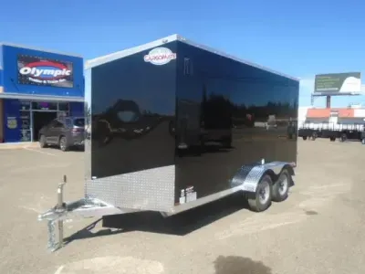 2027 Cargo Mate EHWA714TA2 Aluminum E-Series 7x14 7K With 6" Extra Height / D-Rings / Ramp Door