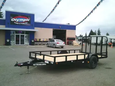 2026 PJ Trailers U814 7x14 83-Inch Single Axle Channel Utility with Steel Fenders