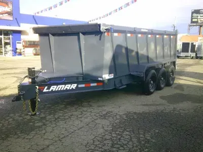 2026 Lamar Trailers LDL831637 7x16 21K Dump Tarp Kit Ramps Spreader Gate 6" Cylinder 7 Ga Floor 3 Wa