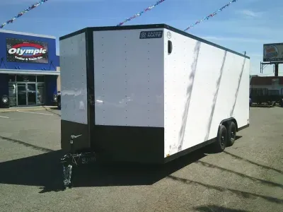 2027 Cargo Mate EHW8.520TA2 E-Series 8.5x20 With 6" Extra Height / D-Rings / Pure Black Trim / Ramp