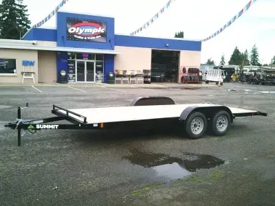 2027 Summit AFB718TA2RF Alpine 7x18 Flatbed Trailer With Removable Fenders