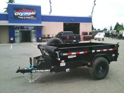 2027 PJ Trailers D508 5x8 5K Dump Tarp Kit Spare Tire