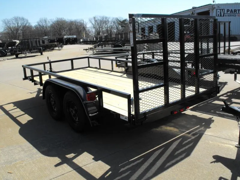 2026 Top Hat Trailers Utility Trailer 77" X 14 Tube  Top Rear LAY-N-TAIL GATE Brakes 7000 GVWR